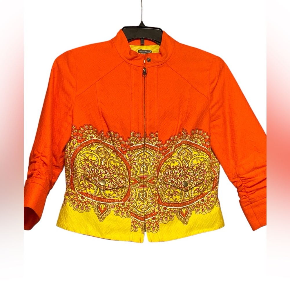 Vibrant Orange and Yellow Women's  Jacket